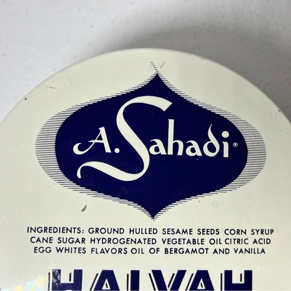 Vintage A. Sahadi Halvah Tin Can 28 Oz Empty - Picture 2 of 12